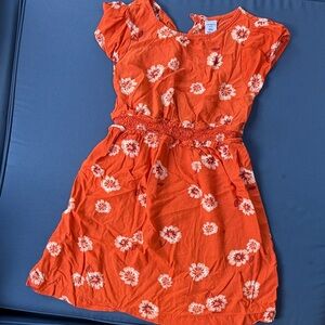 Vibrant Orange Floral Dress